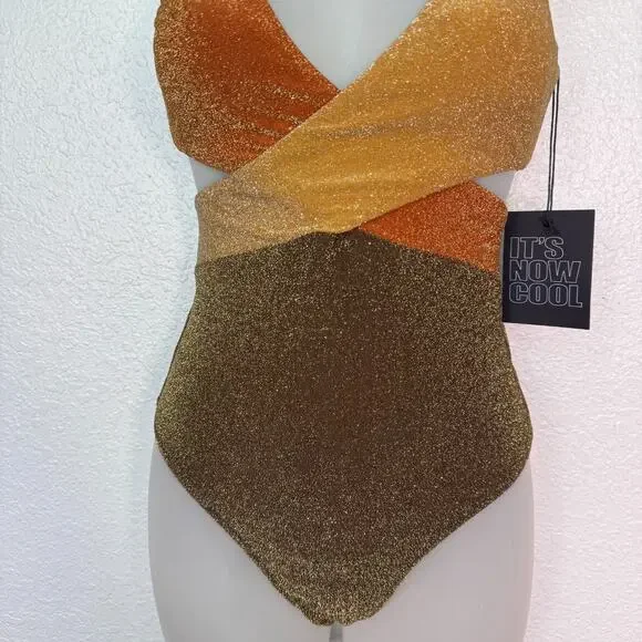 Its Now Cool Swimsuit Womens XS The Riot One Piece Metallic Shimmer Free People - Picture 6 of 11